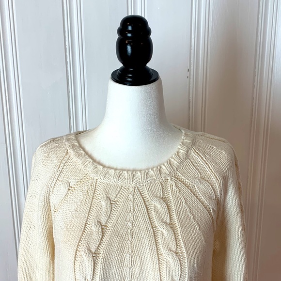 LIZ CLAIBORNE Off-White Cotton Sweater – Size XL - Picture 4 of 9